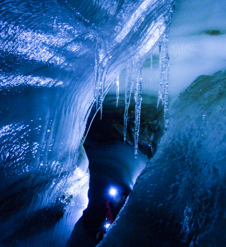 If you visit during late winter or early Spring you can get the chance to venture into the ice caves above longyearbyen. It's nowhere near as hard as it sounds and it's a short journey from the centre by snowmobile © William Copeland