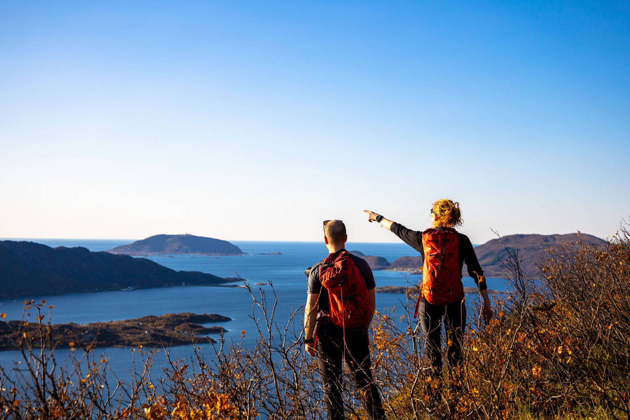Halfway up to Mount Vasstinden, viewing Sommarøy and Senja afar