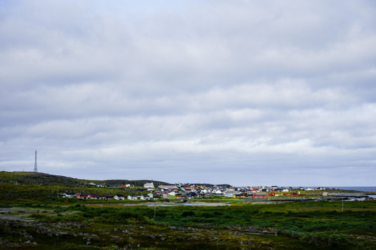 View of Berlevåg. Som 900 people live closely knit in a compact fishing village. The Barents sea is in the north, and the wide expanses of the Varangerhalvøya peninsula are in the south © Katelin Pell