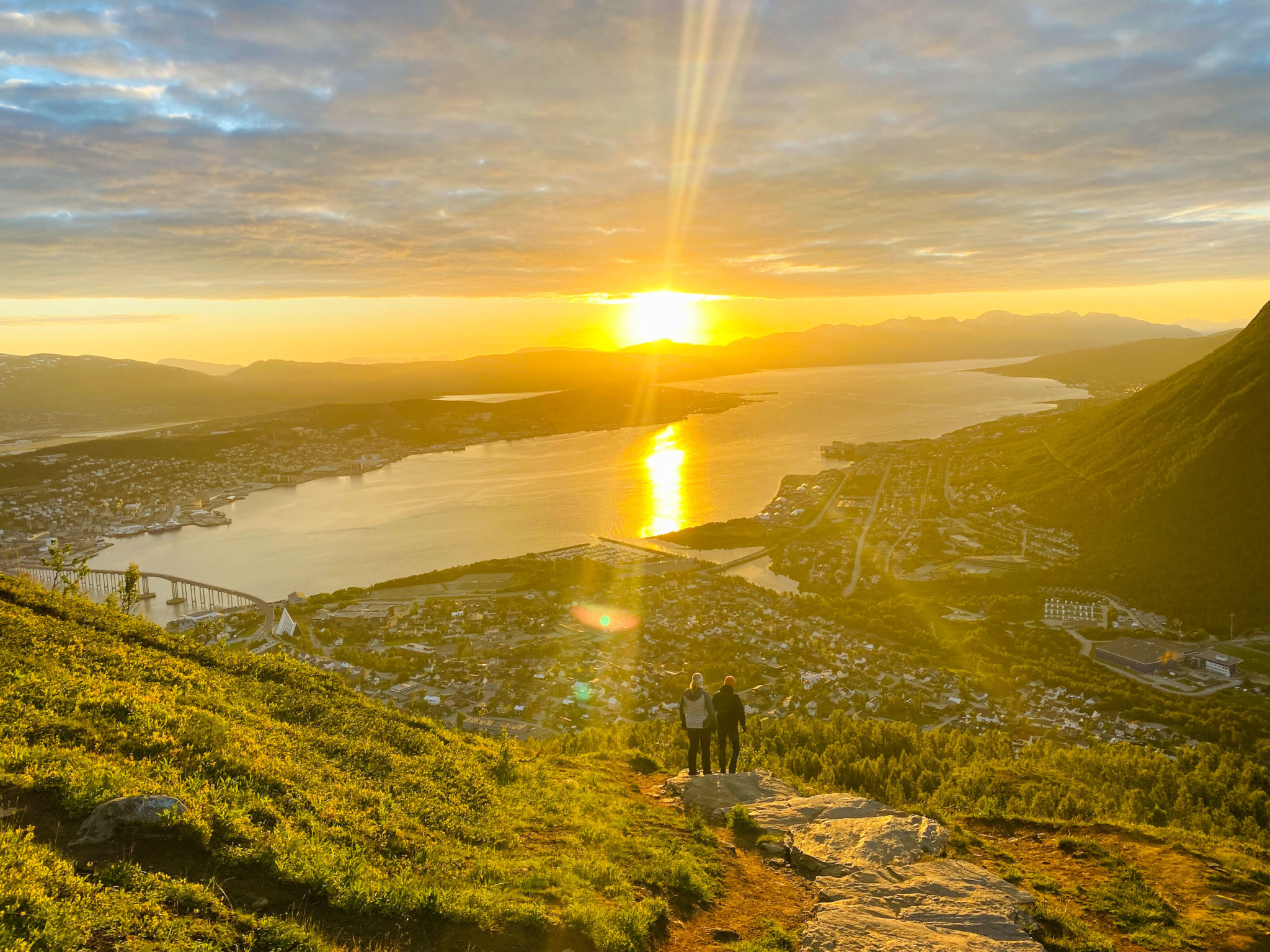 The midnight sun is just rising from its lowest point, and the time is a little past one in the morning. © Knut Hansvold