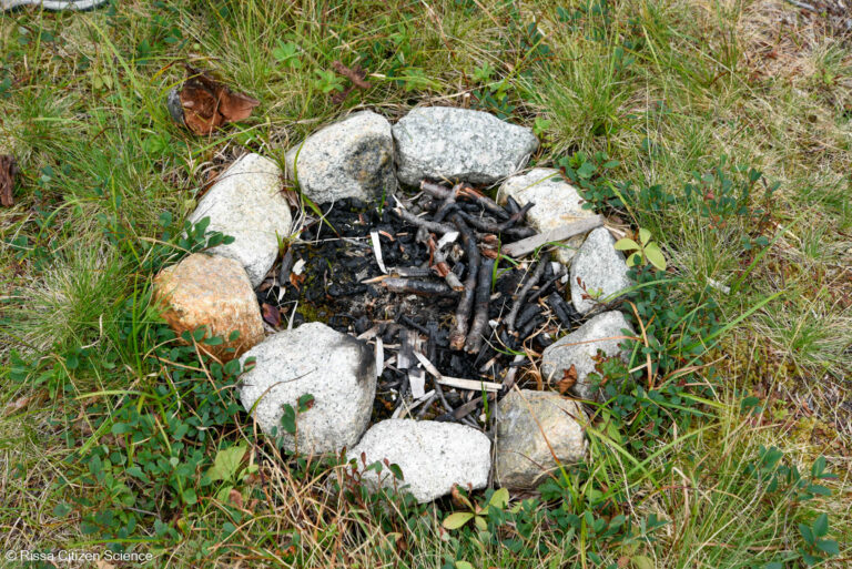 A campfire site can remain visible for many years © Rissa Citizen Science
