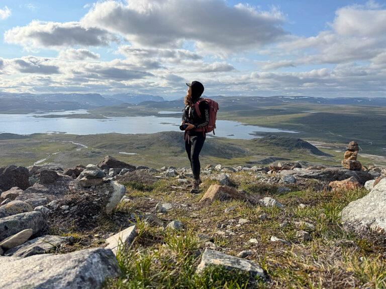 View of Guolasjávri on the way up: the lake sits at an elevation of approximately 770 meters above sea level © Pauliina Toivanen