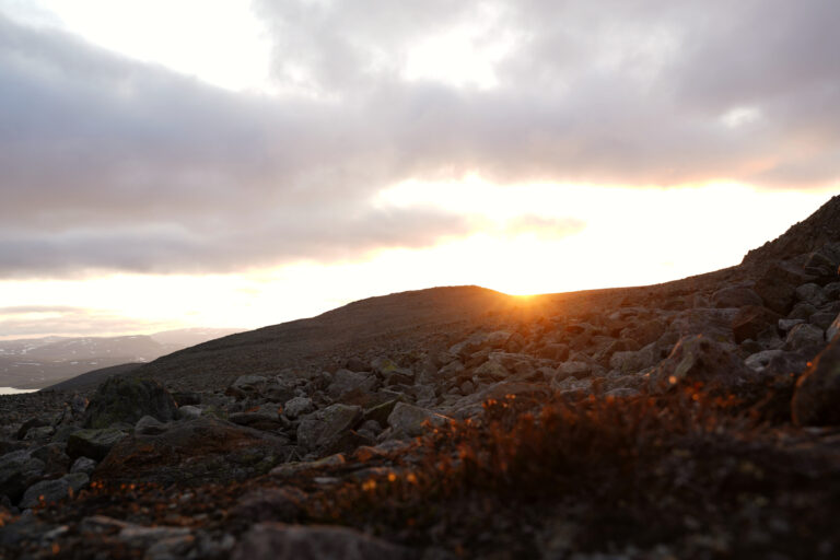 According to the weather forecast, this was the only night that looked promising for a midnight hike. I was worried the sky wouldn't clear at all, but on my way back, the golden light finally appeared. © Pauliina Toivanen